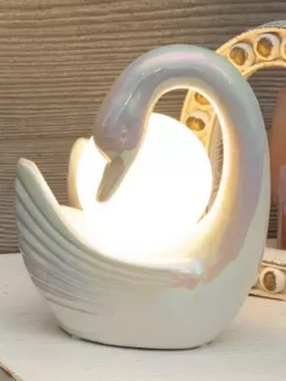 Iridescent Swan Light Up Decor
